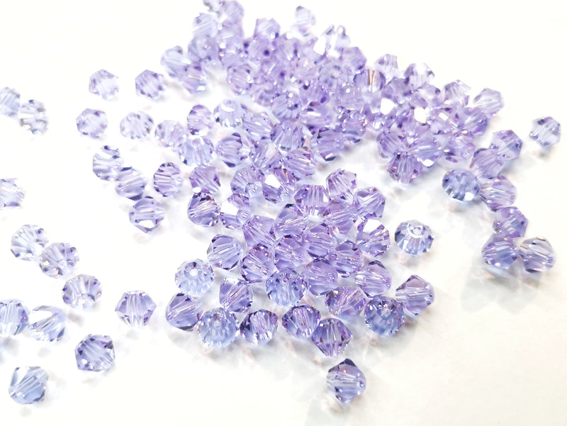 雙尖水晶玻璃, 6mm, 薰衣草, 72 粒