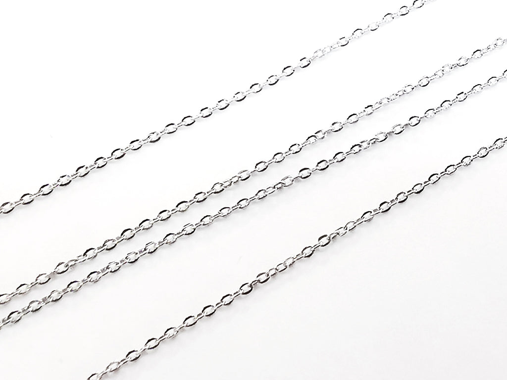 Stainless Steel Chain, Flat Oval Cable, 1.0mm | 不鏽鋼鏈, 1.0mm, O型壓扁鏈