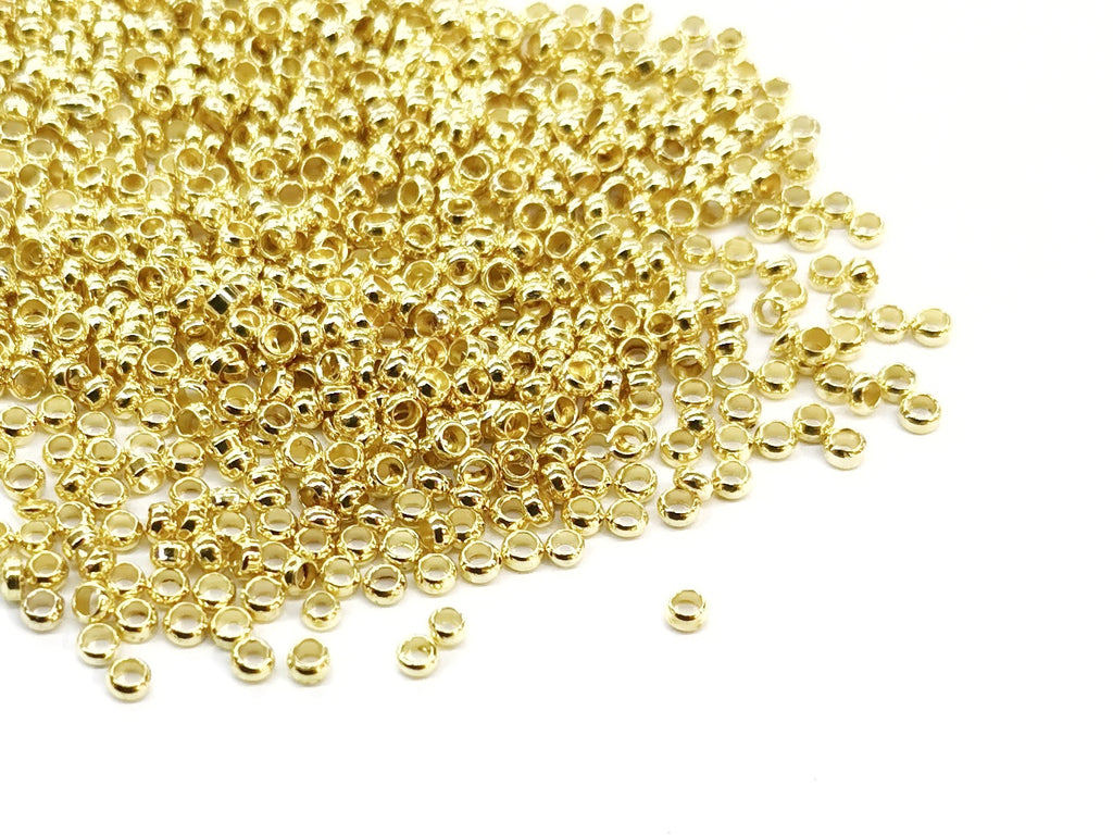 Crimp Bead, 2.5mm, brass, 144 Pieces | 2.5mm銅定位珠, 144個