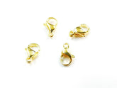 Lobster Clasp, Stainless Steel, gold color, 4 pcs | 龍蝦扣, 不鏽鋼製, 金色, 4個