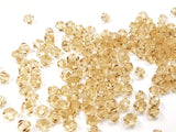 Bicone Glass Bead, 4mm, PaleGoldenrod, 144 Pcs | 雙尖水晶玻璃, 4mm, 金香檳, 144粒