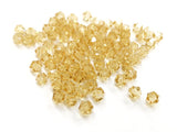 Bicone Glass Bead, 6mm, PaleGoldenrod, 72 Pcs | 雙尖水晶玻璃, 6mm, 金香檳, 72粒