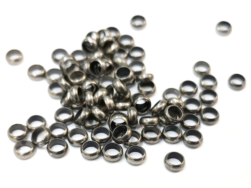 銅珠, 圓扁珠, 2x5mm, 3.5mm孔