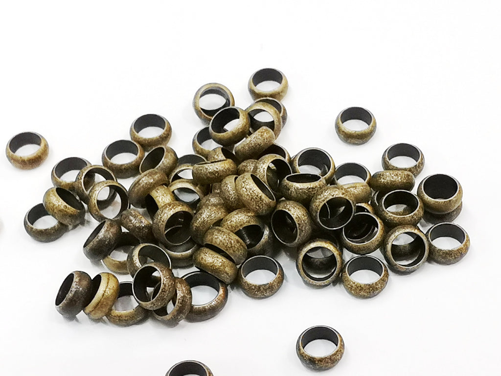 Bead, Brass, 2x5mm, 3.5mm hole | 銅珠, 圓扁珠, 2x5mm, 3.5mm孔