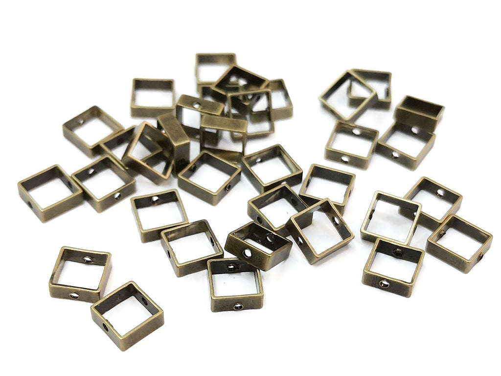 Brass Bead, Sqaure Bead Frame, 5mm, 12pcs | 雙孔銅圈, 5mm, 12個