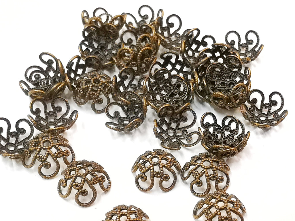 Bead Cap, Brass, 10mm, 24 Pieces | 銅珠蓋, 10mm, 24個