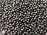 Bead, Brass, 3mm, Solid Ball, Dark Pewter | 3mm圓形實心銅珠, 深克叻色