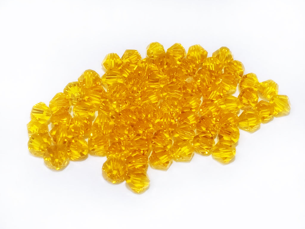 Bicone Glass Bead, 5mm, Chocolate, 72 pcs | 雙尖水晶玻璃, 5mm, 金黃, 72粒