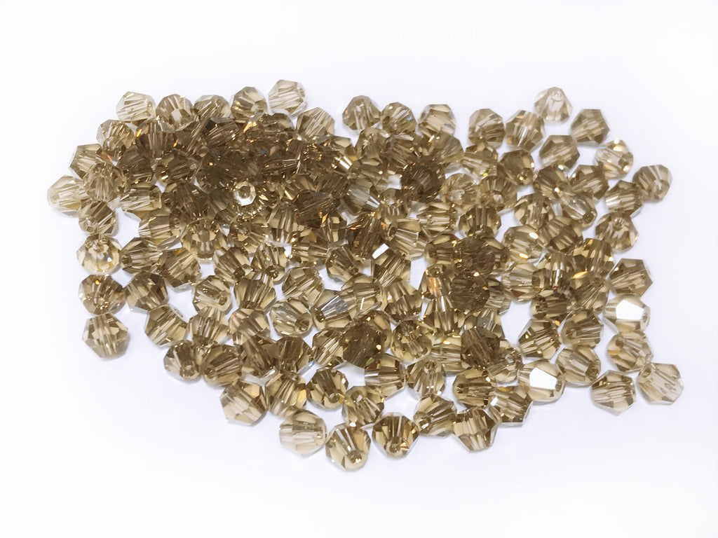 Bicone Glass Bead, 4mm, Gray, 144 pcs | 雙尖水晶玻璃, 4mm, 灰色, 144粒