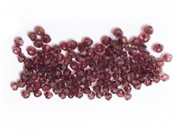 Bicone Glass Bead, 4mm, Dark Purple, 144 pcs | 雙尖水晶玻璃, 4mm, 深紫, 144粒