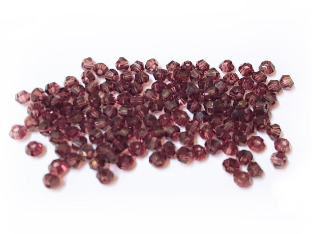 雙尖水晶玻璃, 3mm, 深紫, 144粒