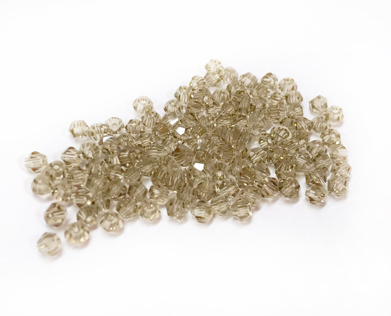 雙尖水晶玻璃, 3mm, 灰色, 144粒