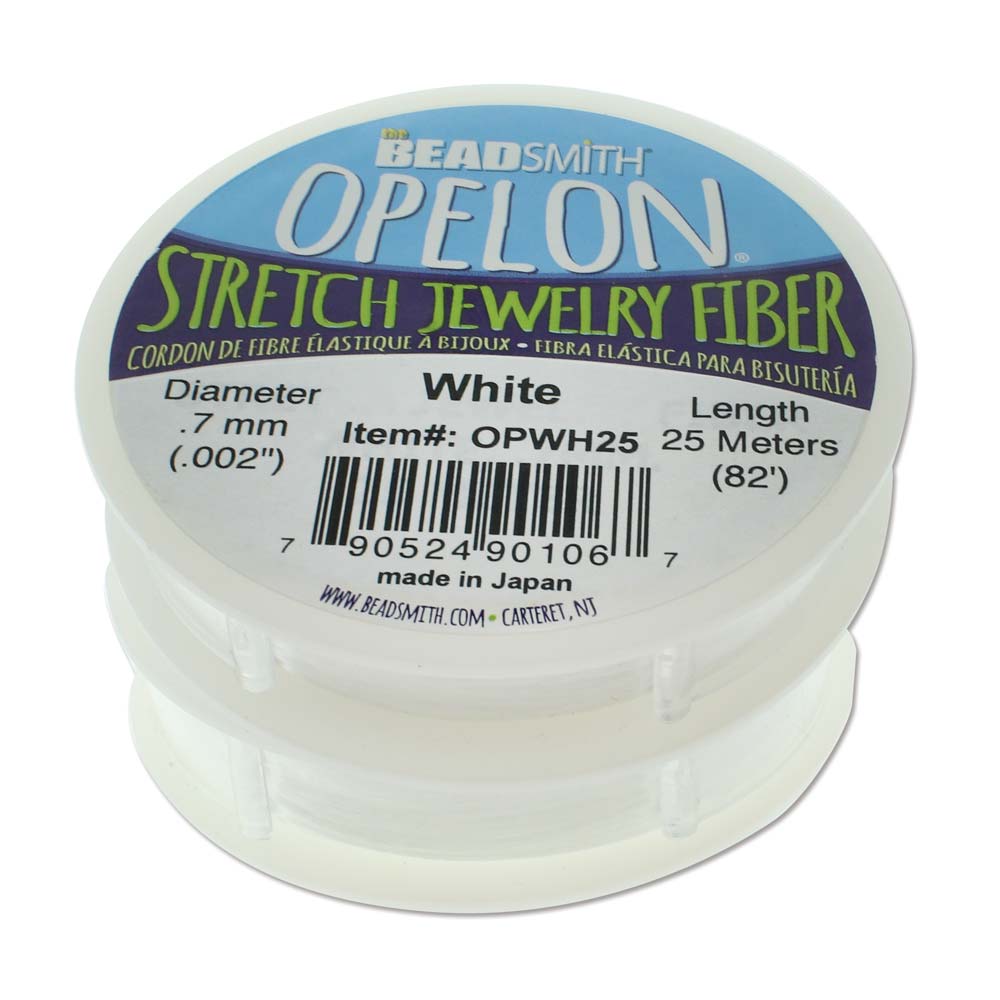 Stretch Jewelry Fiber, white, Opelon, 0.7mm | 日本彈性魚線, 白色, 水晶線, Opelon, 0.7mm