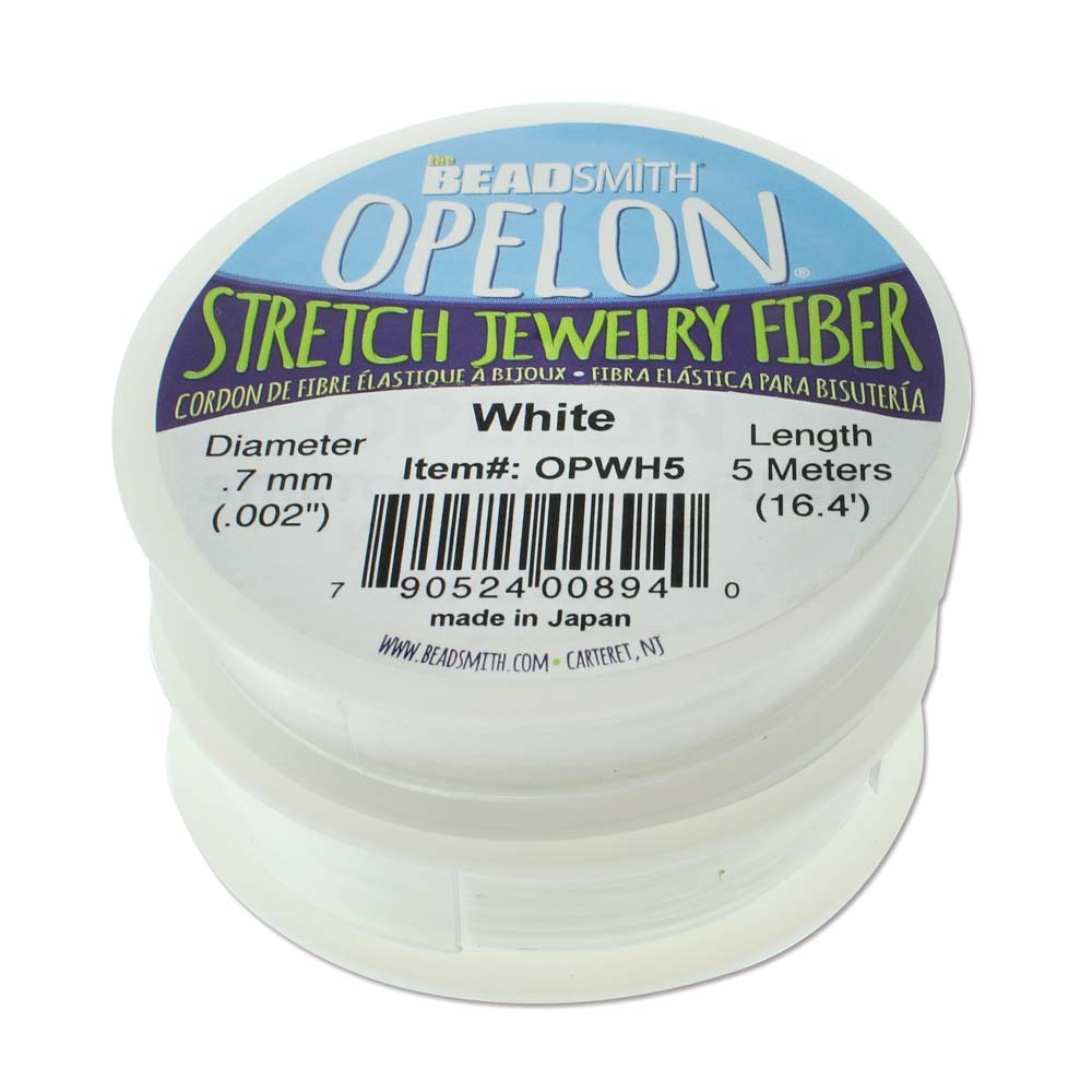 Stretch Jewelry Fiber, white, Opelon, 0.7mm | 日本彈性魚線, 白色, 水晶線, Opelon, 0.7mm