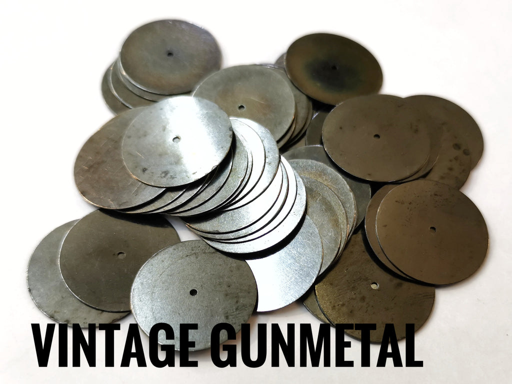 Clearance, Brass sequins, 20mm, centre hole, 18pcs | 特價, 圓銅片, 20mm, 中孔, 18個