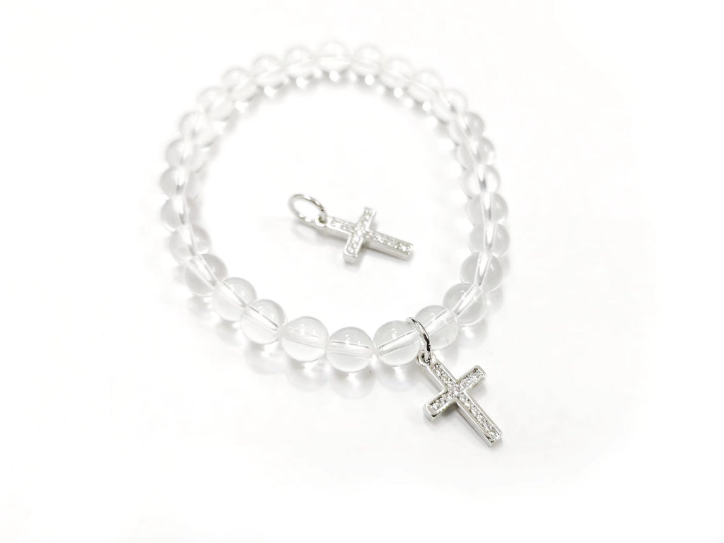 Charm, 10x16mm Cubic Zirconia Cross | 鋯石吊墜, 十字架, 10x16mm, 方晶鋯石