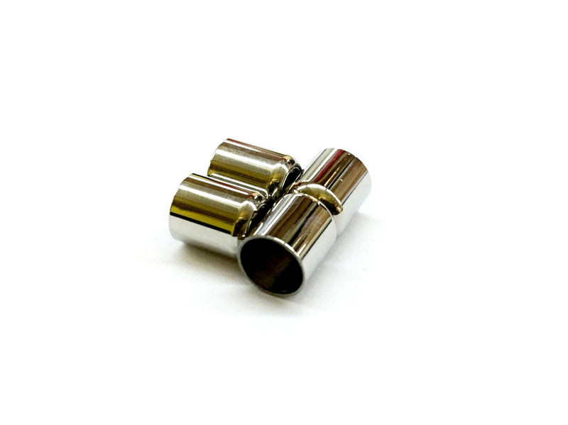 8x18mm Stainless Steel Magnetic Clasp, Tube, 7mm Hole, Price Per Piece - amakeit bead 天富