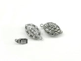 Box Clasp, 12x18mm, Cubic Zirconia Clasp, Navette, Price Per Piece - amakeit bead 天富