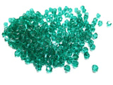 Bicone Glass Bead, 4mm, SeaGreen, 144 Pcs | 雙尖水晶玻璃, 4mm, 孔綠, 144粒