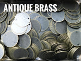Clearance, Brass sequins, 18mm, 2 holes, 24 pcs | 特價, 圓銅片, 18mm, 雙孔, 24個