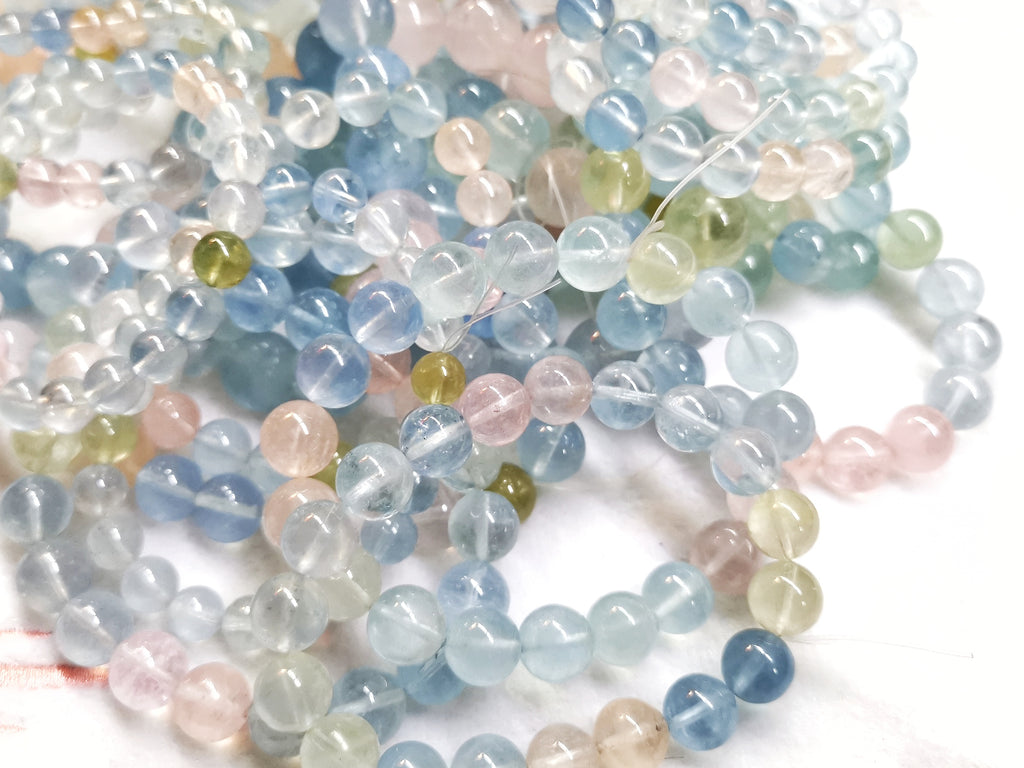 Morganite, Bracelet, Single-Loop Elastic | 摩根石, 透體, 單圈手鏈