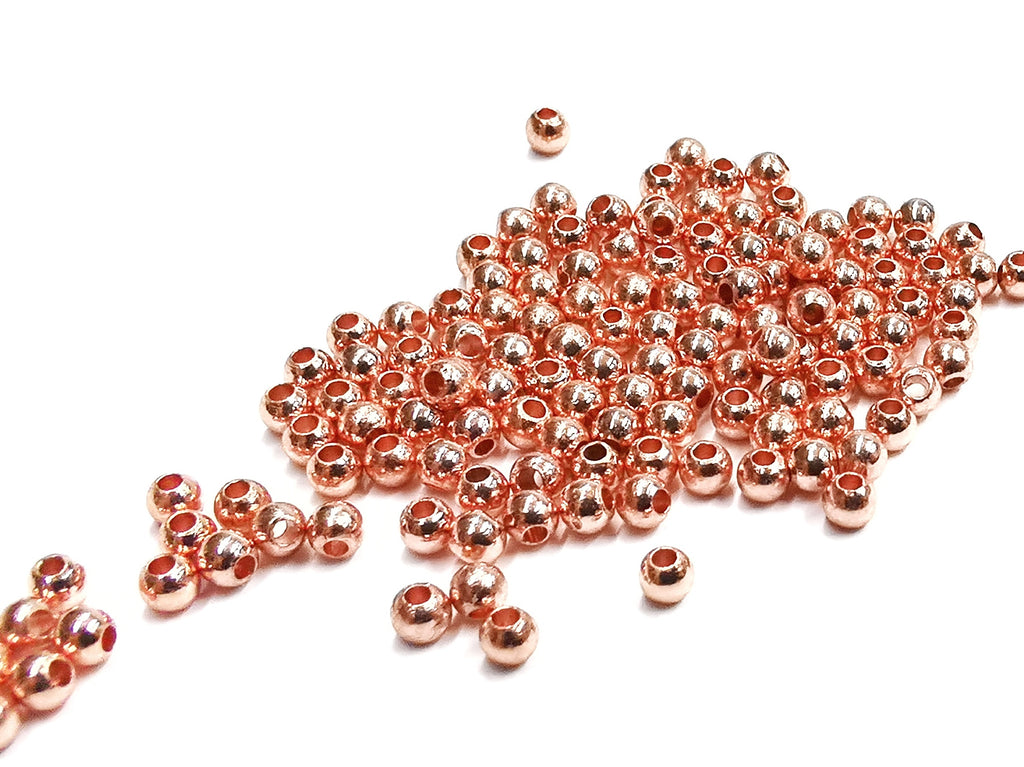 Bead, Brass, 3mm, Solid Ball, Assorted colors | 3mm圓形實心銅珠, 多色