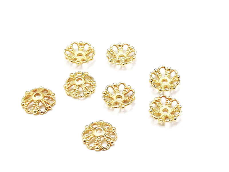 銅珠蓋, 8mm, 啞金色, 10個