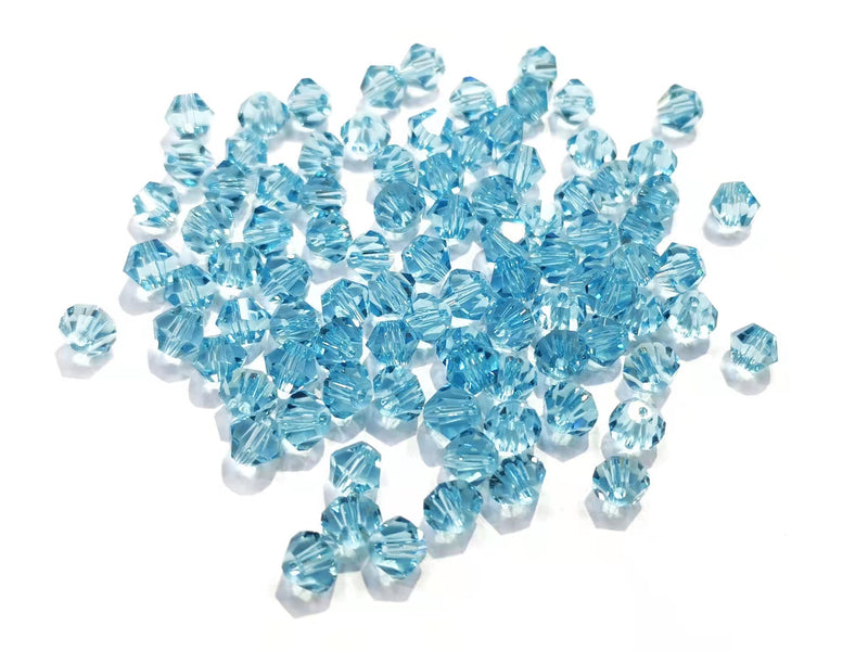 尖水晶玻璃, 5mm, 淺寶藍, 72粒