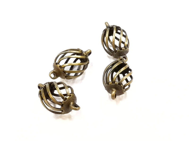 銅吊飾, 雙孔, 10x17mm, 4個