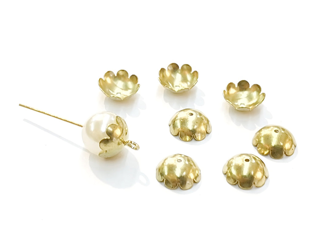 Bead Cap, Brass, 10mm, 24 Pieces | 銅珠蓋, 10mm, 24個
