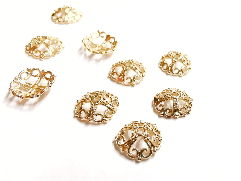 Bead Cap, Brass, 6/8/10mm, 10 Pieces | 銅珠蓋, 6/8/10mm, 10個