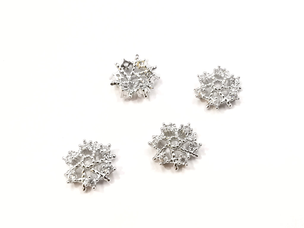 Brass Cap, Cubic Zirconia, 10mm, 2 pcs |  銅珠蓋, 鋯石, 10mm, 2個