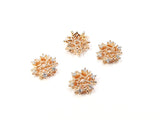 Brass Cap, Cubic Zirconia, 10mm, 2 pcs |  銅珠蓋, 鋯石, 10mm, 2個