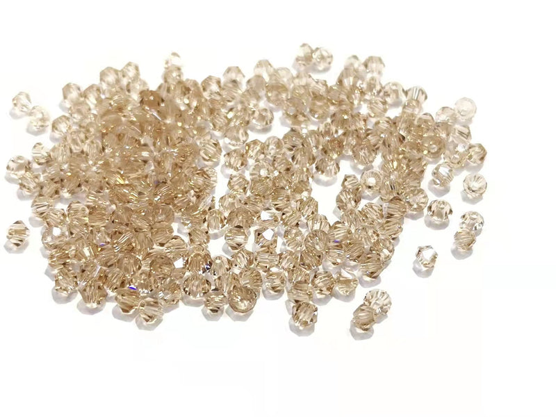 雙尖水晶玻璃, 3mm, 香檳, 144粒