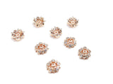 Brass Cap, Cubic Zirconia, 8mm, 2 pcs |  銅珠蓋, 鋯石, 8mm, 2個