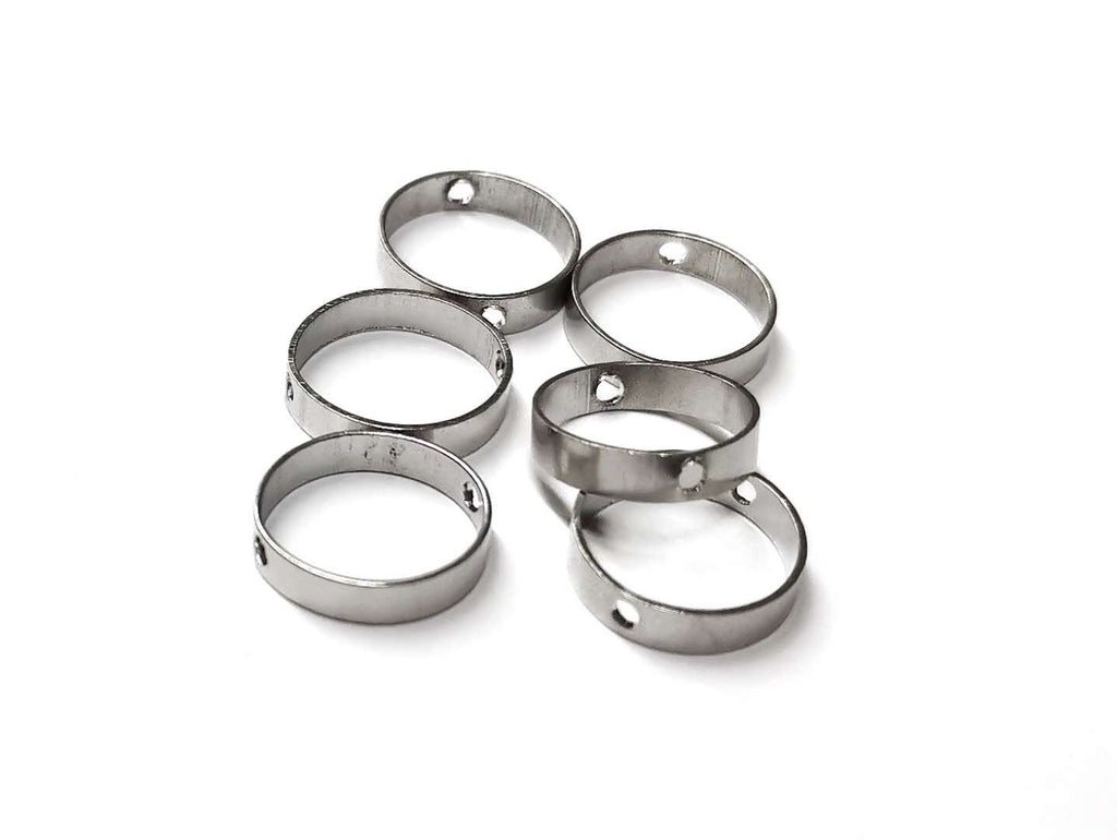 Brass Bead, Round Bead Frame, 9mm/11mm, 6 pcs | 雙孔銅圈, 9mm/11mm, 6個