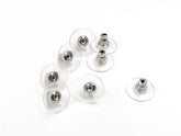 Earnut stainless steel earring back stopper, 12mm, 4 Pairs | 不鏽鋼耳塞, 帶膠片, 12mm, 4對