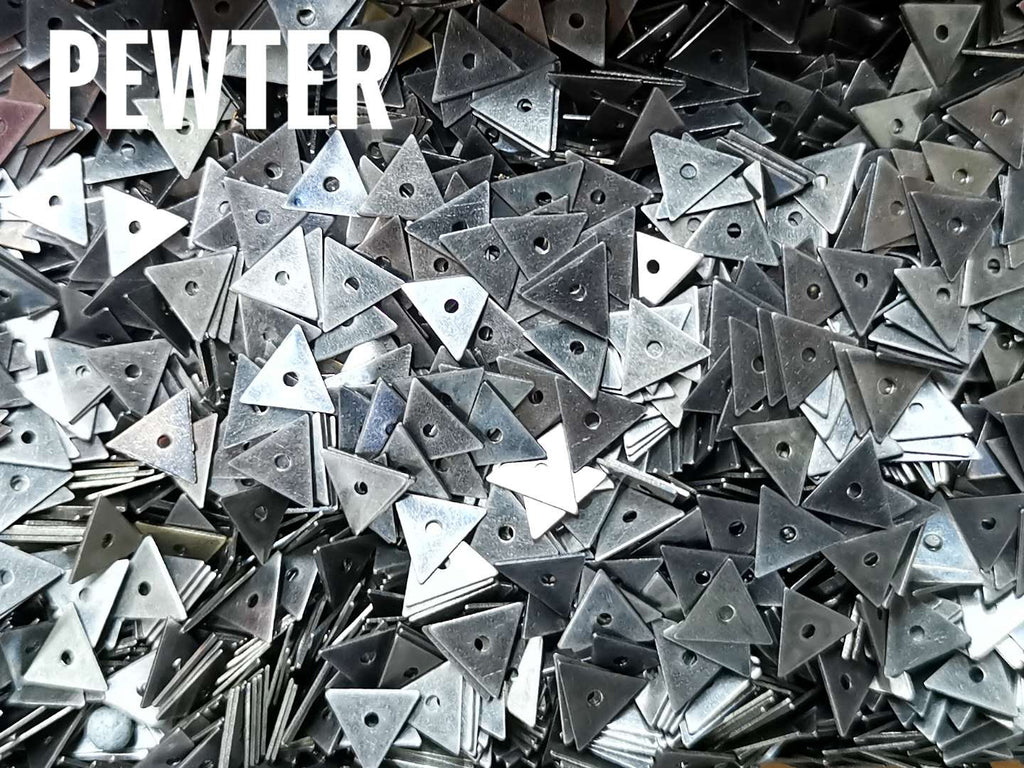 Clearance, Brass sequins, 7x8mm, triangle, 150 pcs | 特價, 圓銅片, 7x8mm, 三角形中孔, 150個