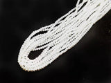 Glass beads, 2x3mm faceted rondelle, solid white (#50) | 玻璃珠, 2x3mm, 切面扁珠, 實色白 (#50)