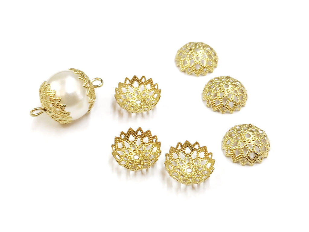 Bead Cap, Brass, 11mm, 24 Pieces | 銅珠蓋, 11mm, 24個