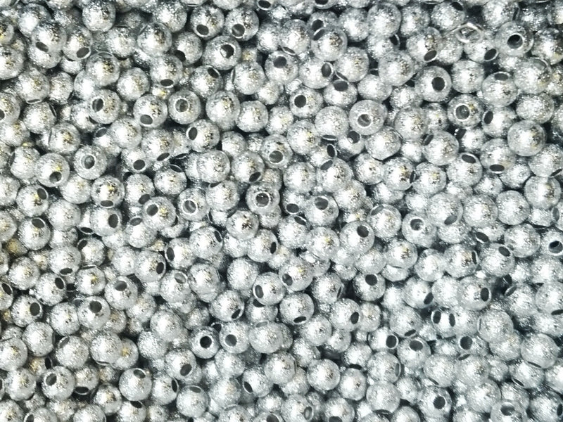 Sanded Brass Bead, Round, 4mm, Price Per Pack - amakeit bead 天富
