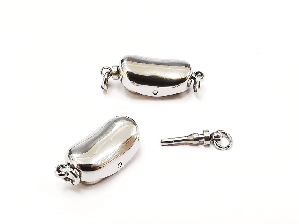 Box Clasp, Steel, 8x20mm oval, 1 pc | 插扣, 鋼扣, 8x20mm橢圓, 1個