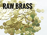 Clearance, Brass sequins, 6mm, centre hole, 200 pcs | 特價, 圓銅片, 6mm, 中孔, 200個