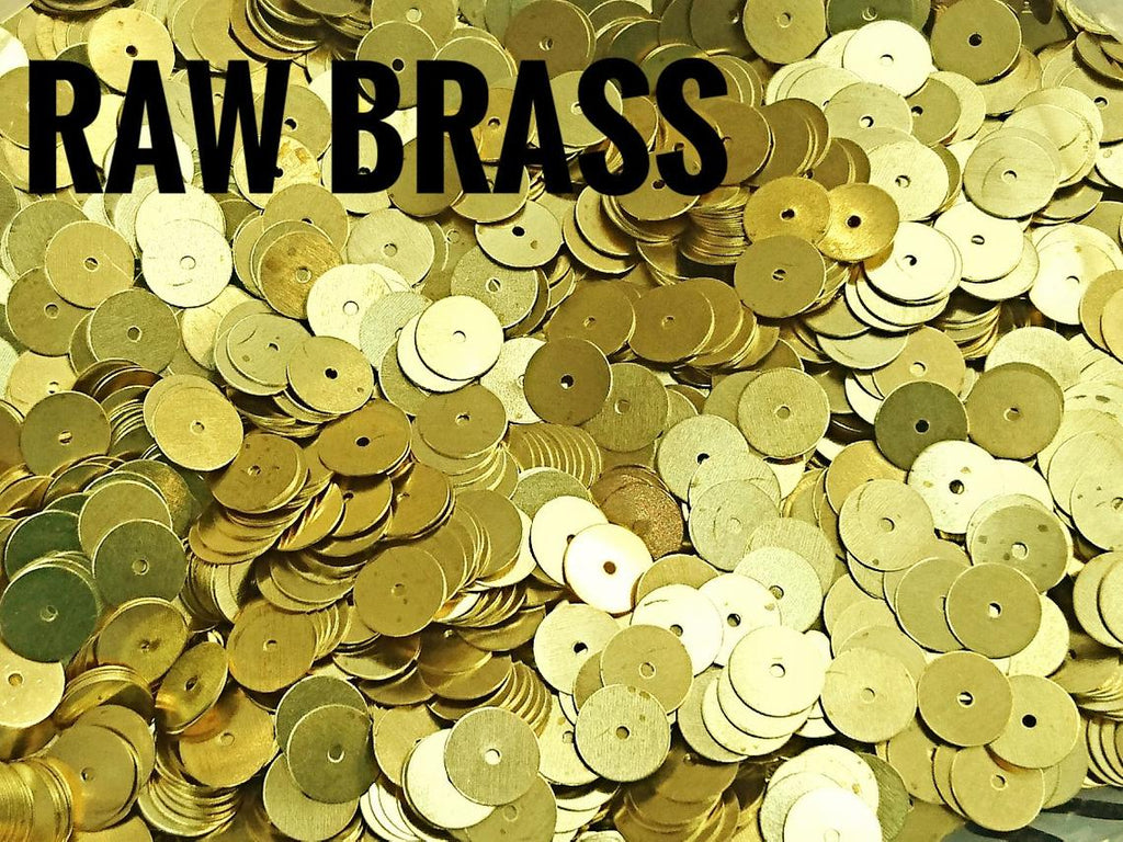 Clearance, Brass sequins, 7mm, centre hole, 150 pcs | 特價, 圓銅片, 7mm, 中孔, 150個
