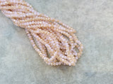 3x4mm faceted rondelle glass beads, Translucent Pink with Topaz color plated (#701) - amakeit bead 天富