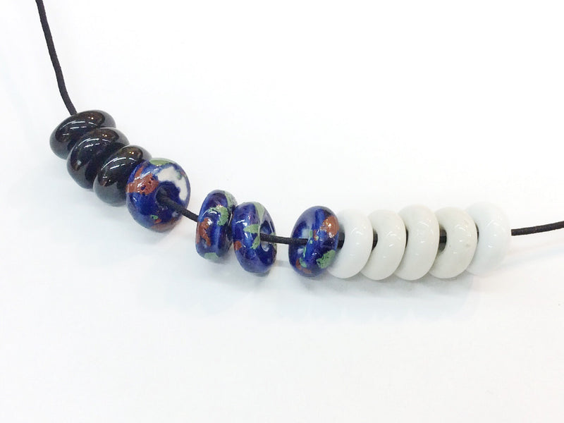 Spacer, Ceramic, 10mm Rondelle, 10 Pieces | 陶瓷隔珠, 10mm