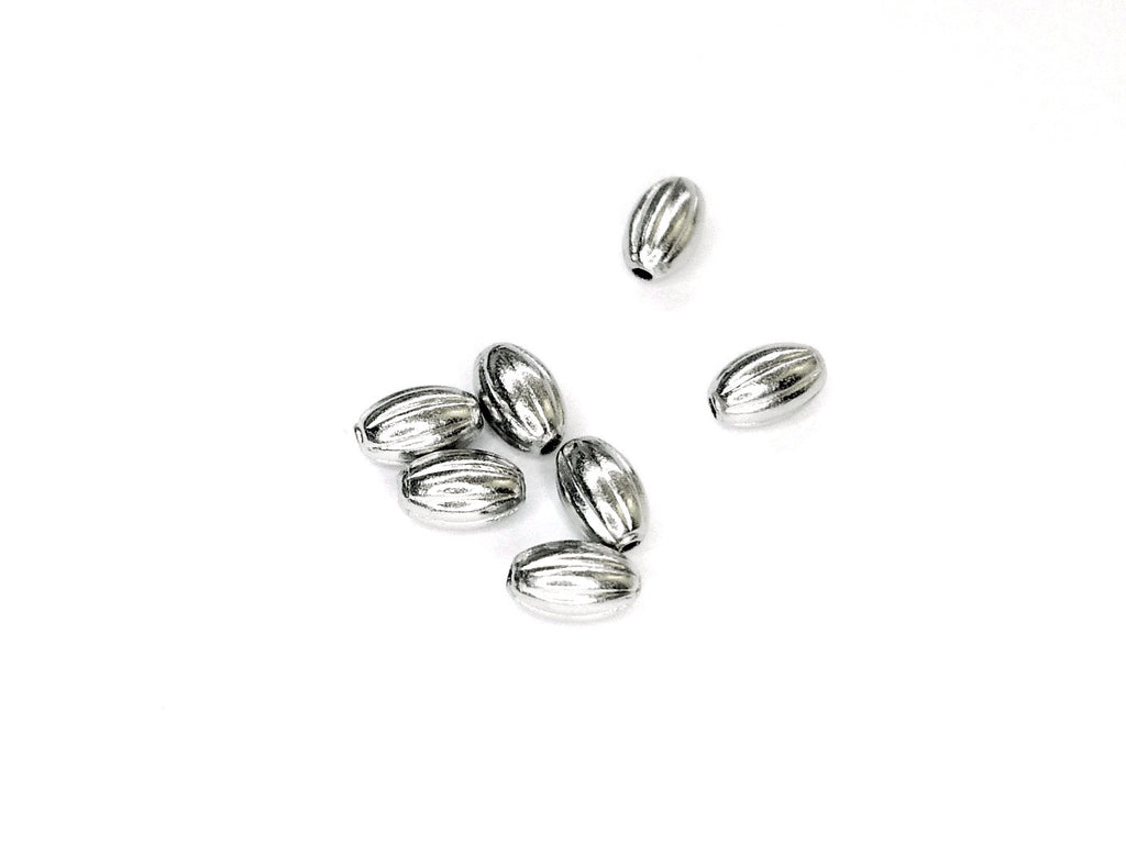 Brass Bead, 3x5mm Fluted Oval Bead, 72 Pieces Per Pack - amakeit bead 天富