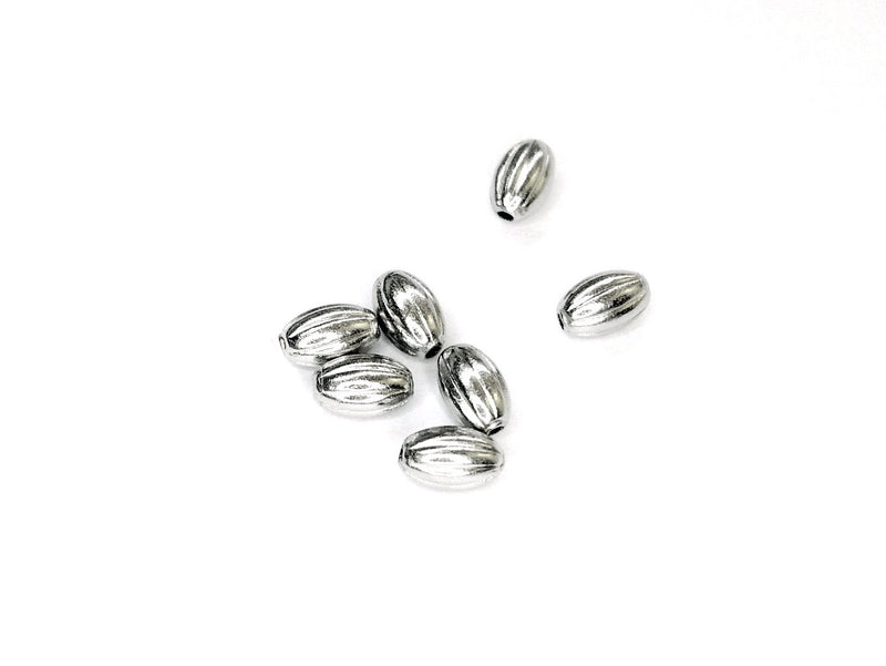 Brass Bead, 3x5mm Fluted Oval Bead, 72 Pieces Per Pack - amakeit bead 天富