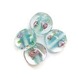 Bead, Lampwork, 7.5x14mm, Disc, Price Per 4 Pieces | 琉璃珠, 7.5x14mm, 4粒