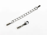 Clasp Set, Cord End, 1.5mm/2mm Cord, 2 Sets| 繩尾扣, 不鏽鋼, 1.5mm/2mm繩用, 2套
